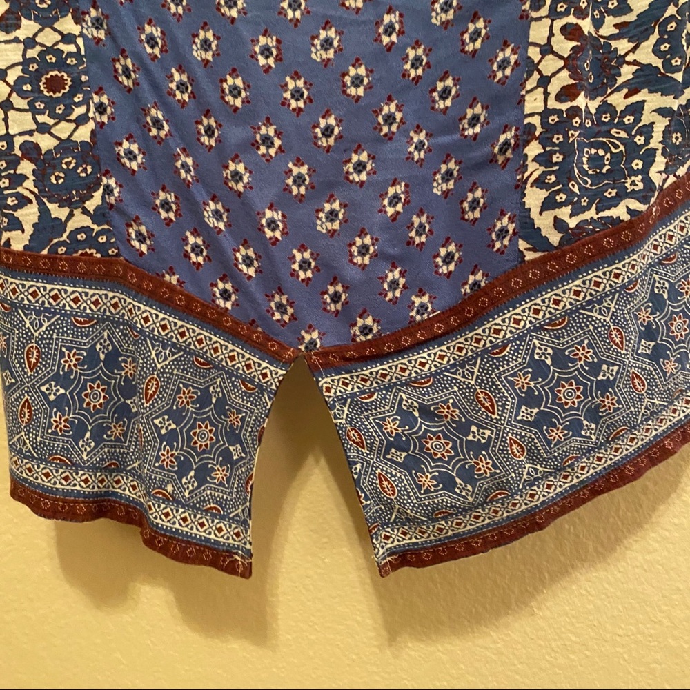 Lucky Brand Blue Boho Pattern Split Back Long Sle… - image 8